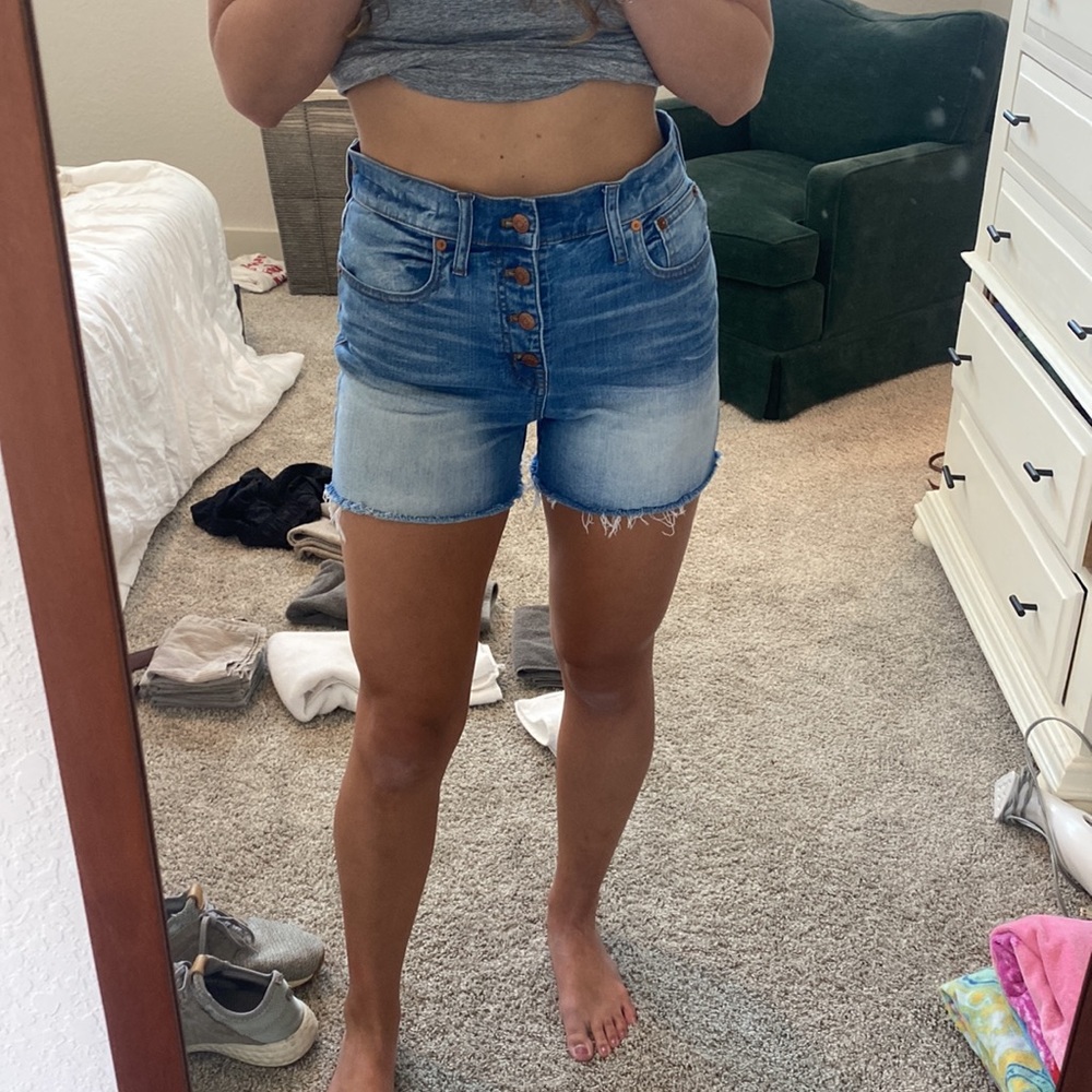 Madewell High-Rise Denim Shorts Button Up Fly Size 27